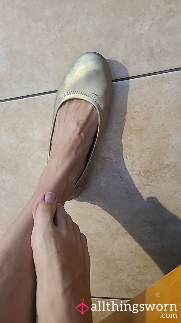 Golden Ballerina Flats