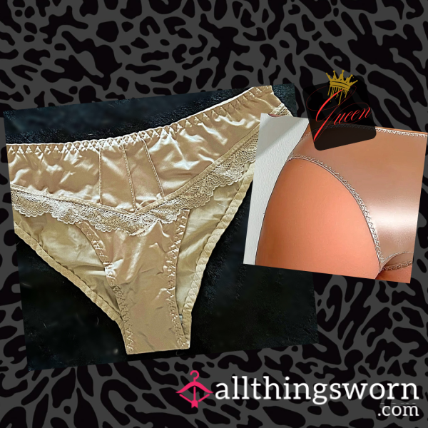 🥵 Golden Hour Satin Brief – Glossy & Curved To Tease 💛 Worn For 36 Hours