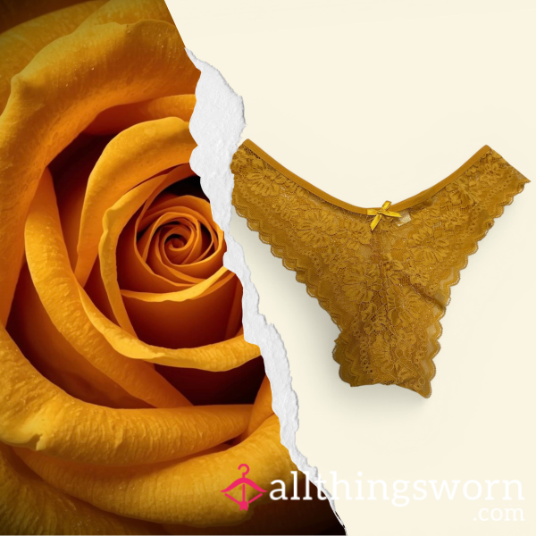 Golden Sin ⋆ Well Worn Lace Panties ⋆ Cotton Gusset ⋆ 24 Hour Worn ⋆ Warm Natural Scent