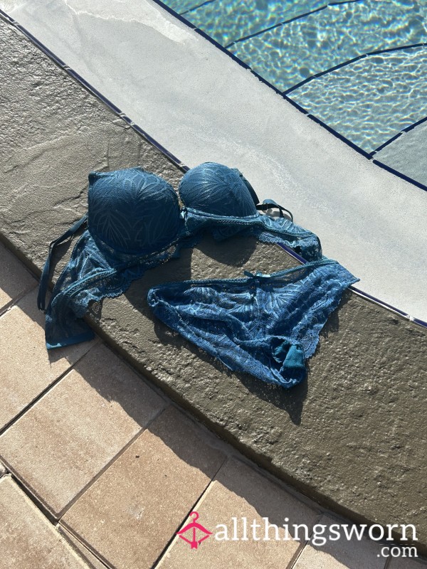 Gorgeous Blue Bra And Panties, See My Pics To See Me Wearing.