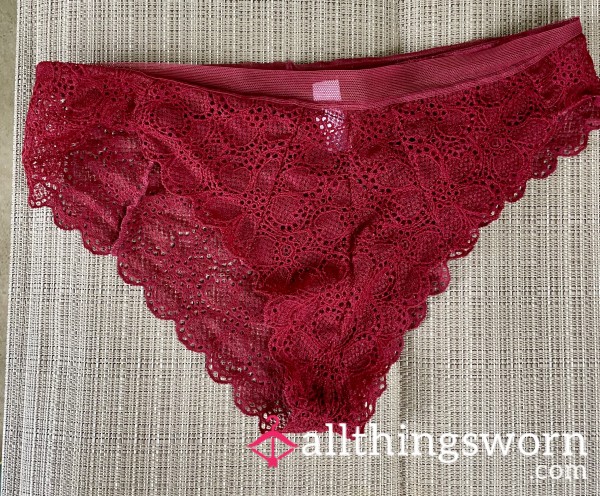 Gorgeous Burgundy DNKY Cheeky Panties Worn By MILF