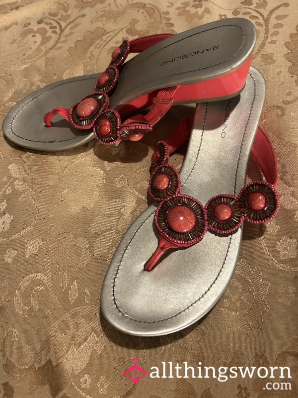 Gorgeous, S**y, Wedge-heel Slip-on Sandals.