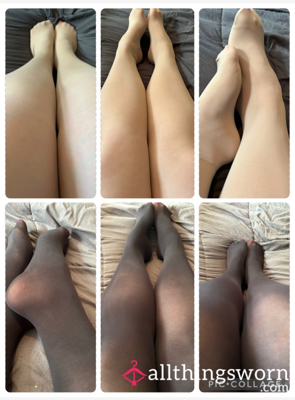 Gorgeous Tights 🥰 Tan And Black! UK Post Included ! Can Be Sent Internationally