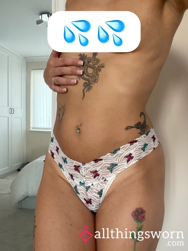 Gorgeous White Bu*terfly Thong