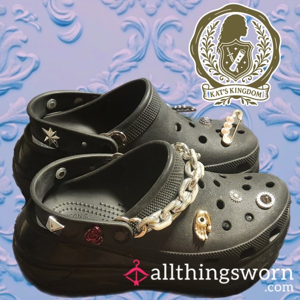 Goth Crocs 🖤 Black Mega Crush Platform Crocs | US 9