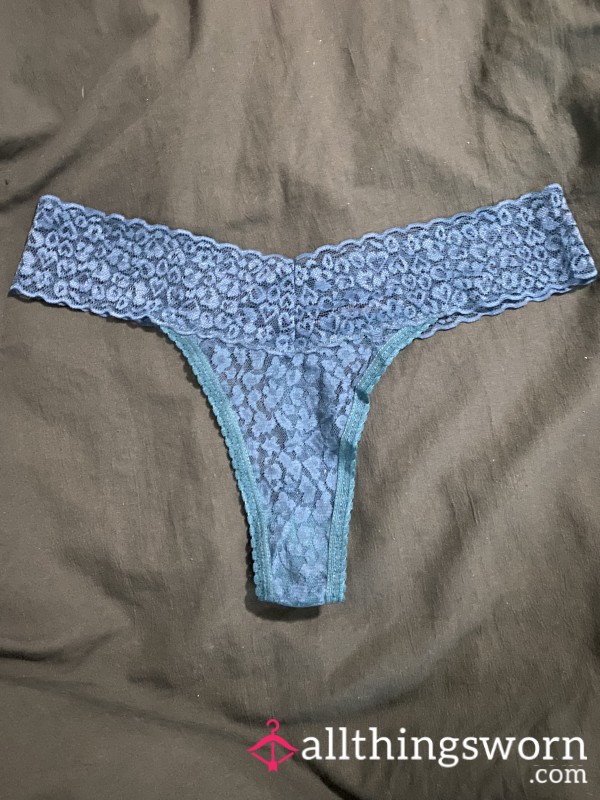 Goth Girl Blue Lacy Thong