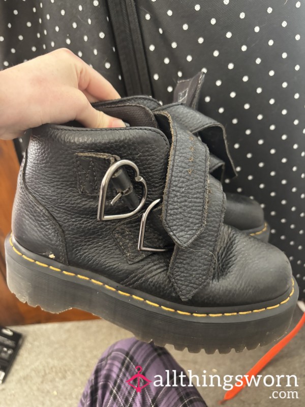 Goth Girls 5 Year, Well Worn Platform Dr Martens