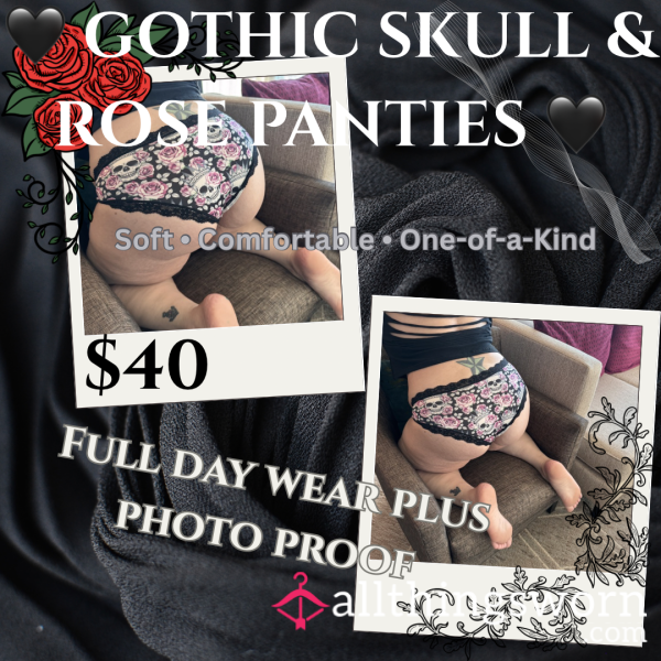 🖤 GOTHIC SKULL & ROSE PANTIES 🖤