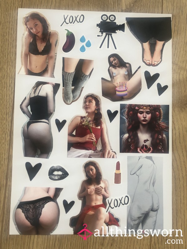 GOTU S**y Sticker Collage | #CraftyandKinky Competition Piece (on A4)