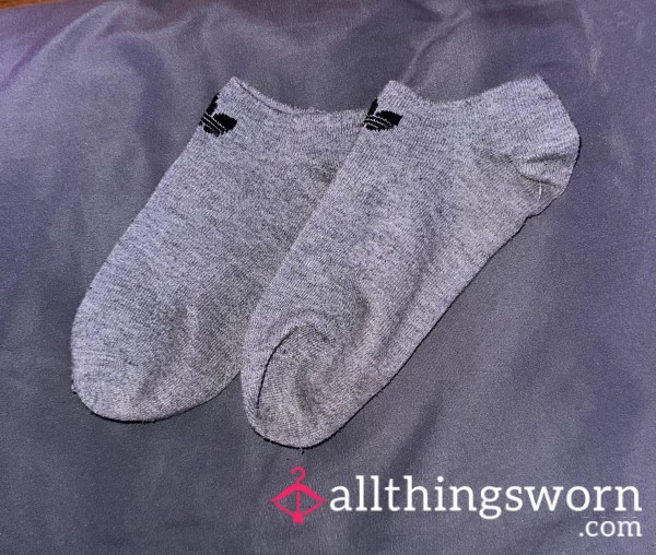 Gray Adidas Ankle Socks