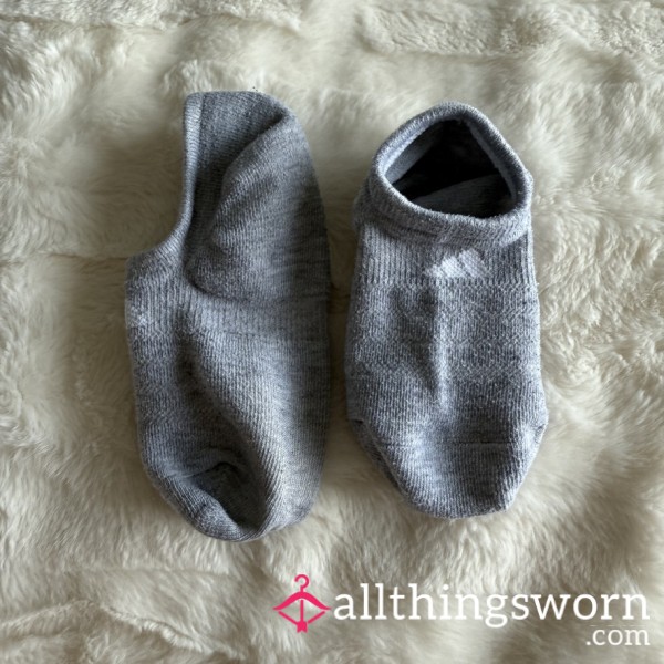Gray Adidas No-Show Socks