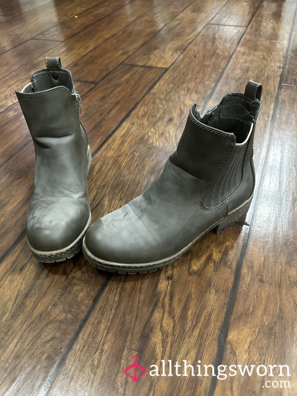 Gray Brown Boots