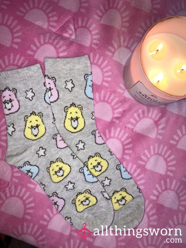 Gray Care Bear Socks