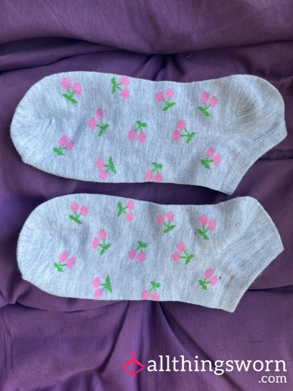 Gray Cherry Socks