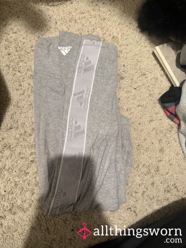 Gray Cotton Adidas Leggings