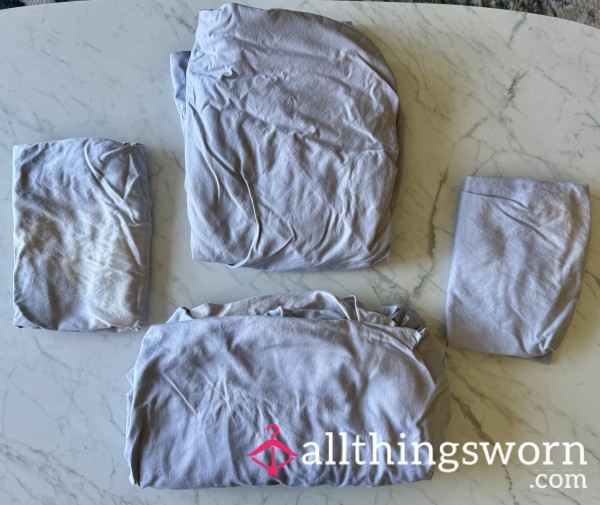 Gray Cotton Full Bedsheet Set