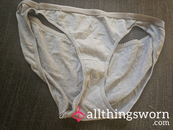 Gray Cotton Hanes Panty Size Extra Large