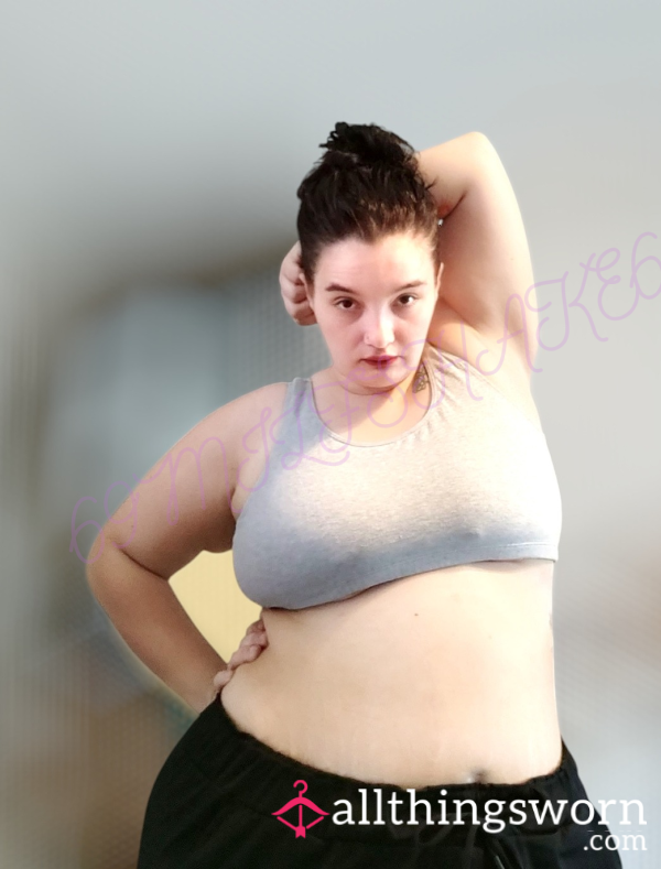 Gray Cotton Sports Bra