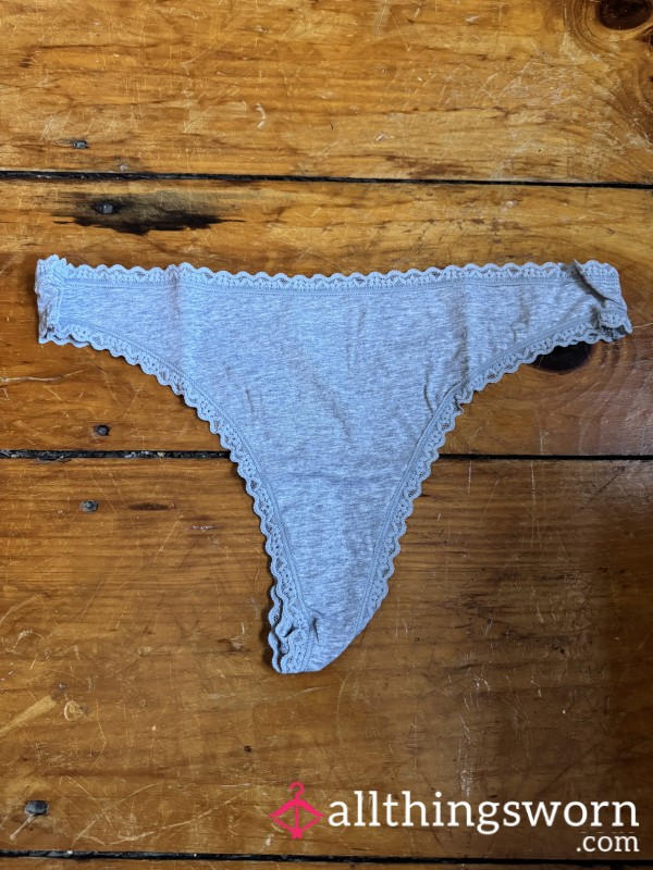 🩶 Gray Cotton Thong, VS, Size XXL