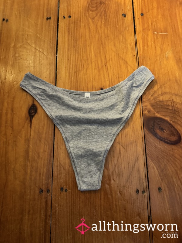 Gray Cotton VS Thong, XXL