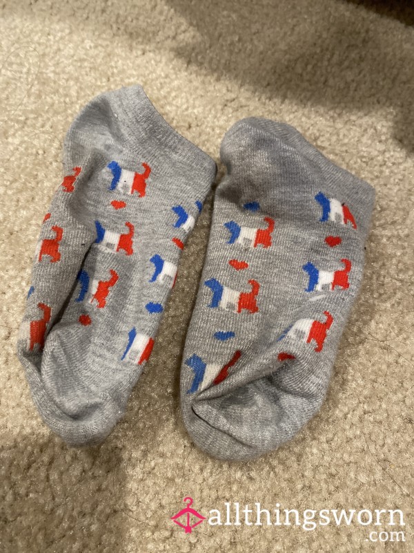 Gray French Kitty Socks