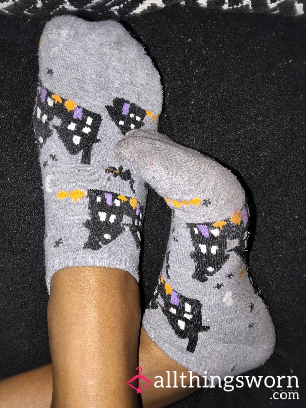 Gray Halloween Socks