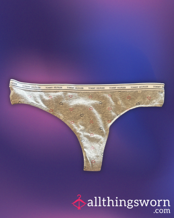 Gray Heart Tommy Hilfiger Thong