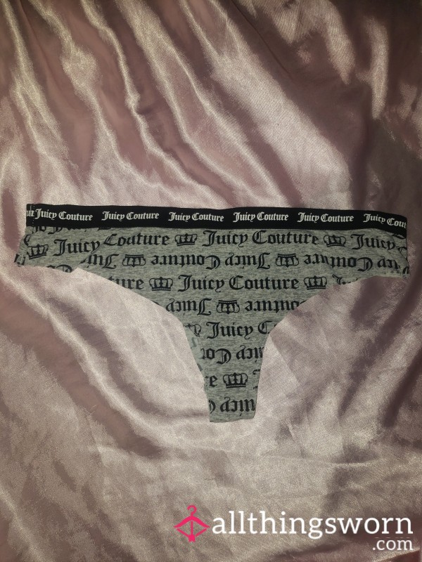 Gray Juicy Couture Graffiti Thong