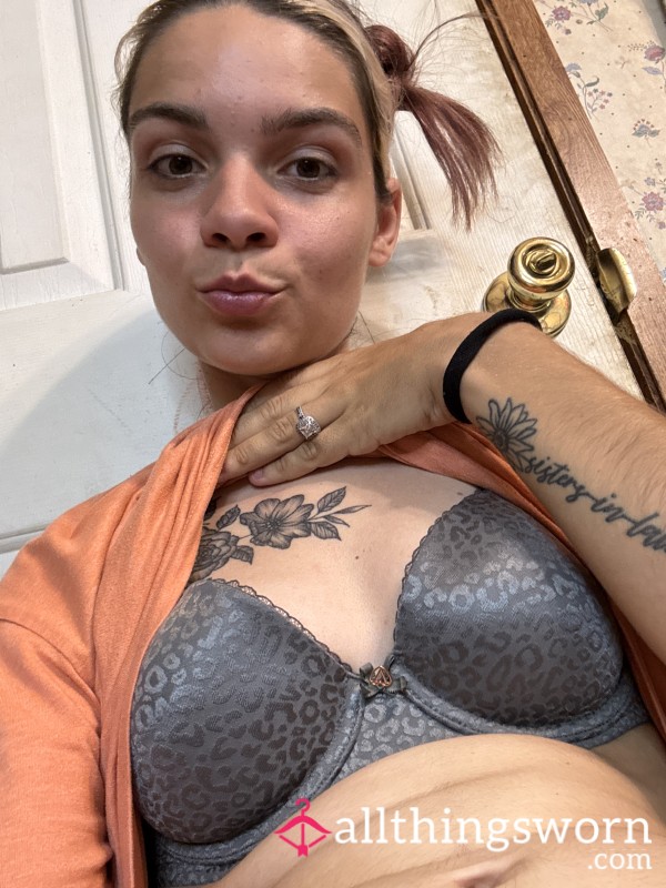 Gray Leopard Bra