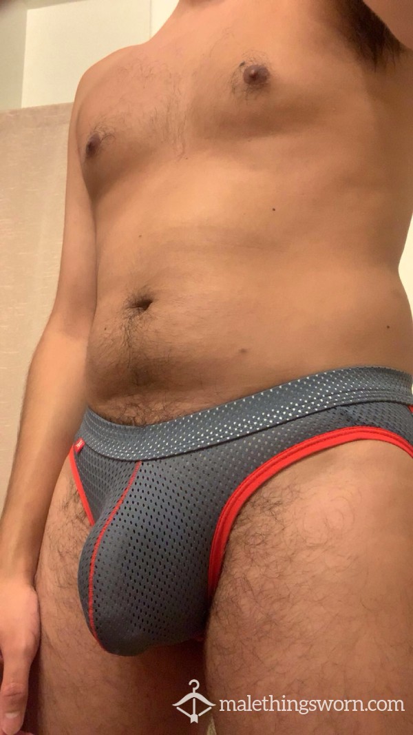 Gray Mesh Jockstrap - Medium