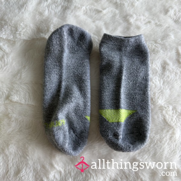Gray & Neon Yellow Ankle Socks