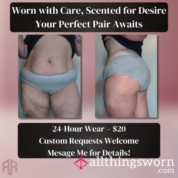 Worn Gray Panties – 24HR Soft & Scented Everyday Tease