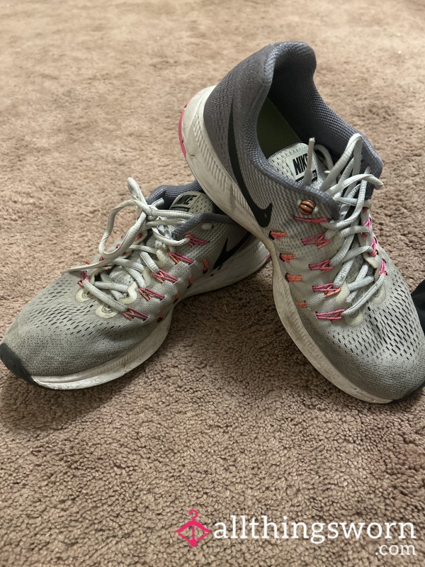 Gray Pink Nike Runners