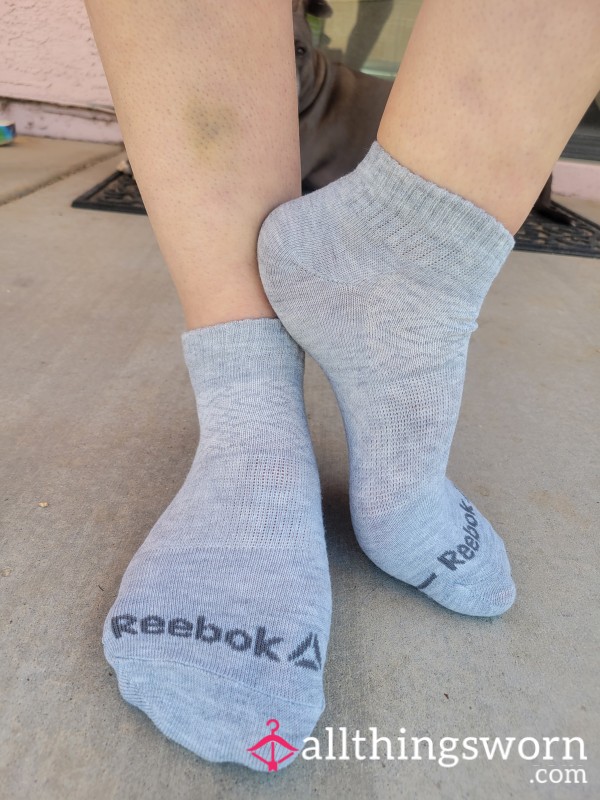Gray Reebok Socks With Gray Toe- Soft Scented And Full Of Character