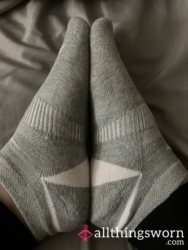 Gray Saucony Athletic Socks- Customizations Welcomed!