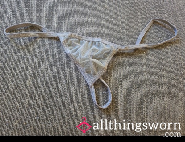 Gray See Through Thong Size Large