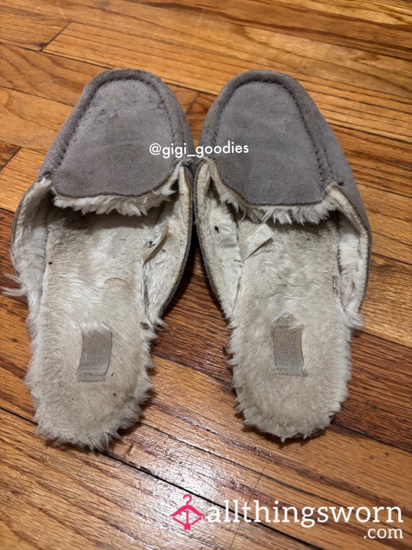 Gray Slippers Size 7