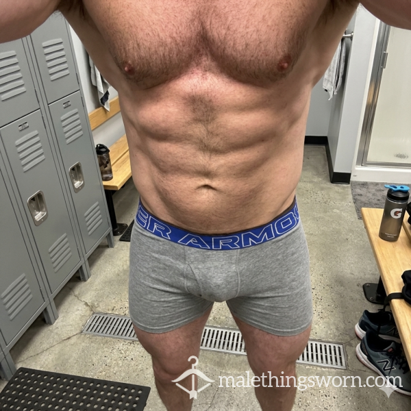 Well-worn Gray Under Armour Compression Shorts/boxer Briefs