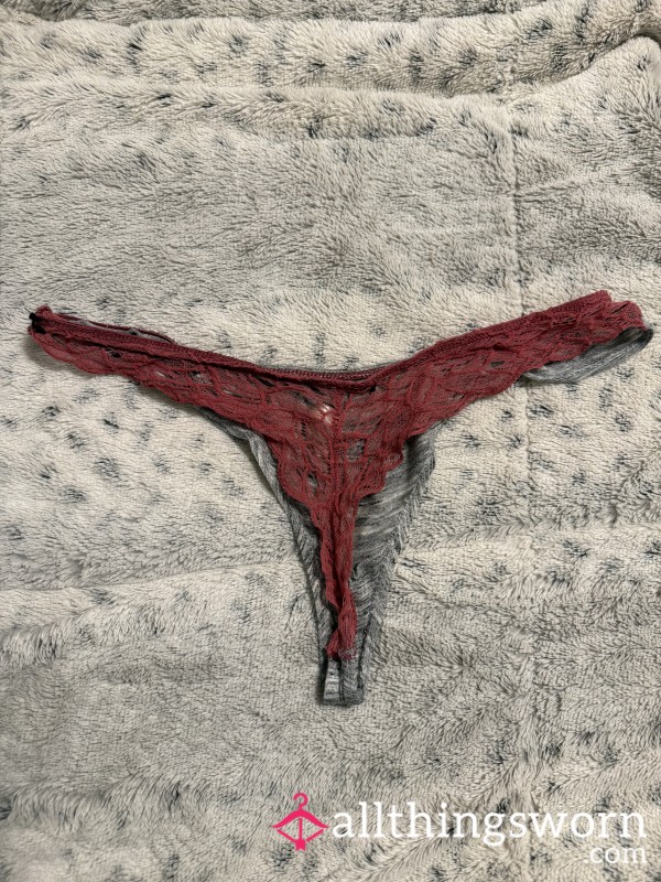 Gray/Red Thong