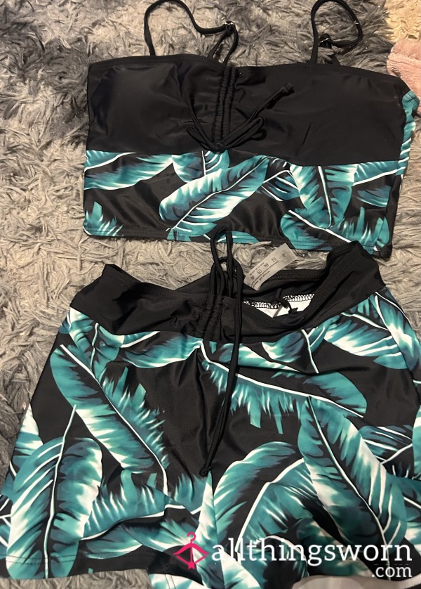 Green And Black 2 Piece Swimsuit