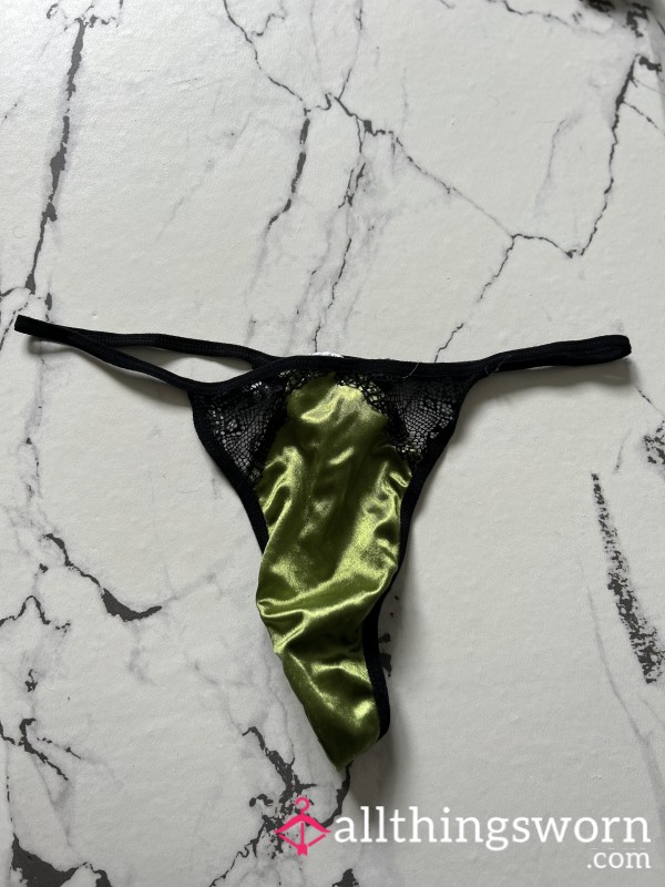 Green And Black Lace Thong