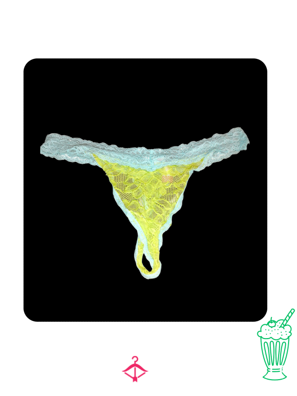 Green And Blue Lace Thong