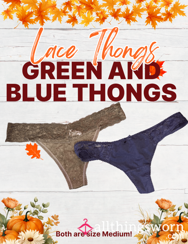 Green And Blue Lace Thongs