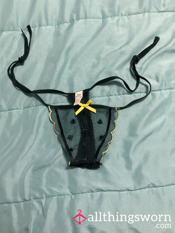 Green And Gold Tie Thong