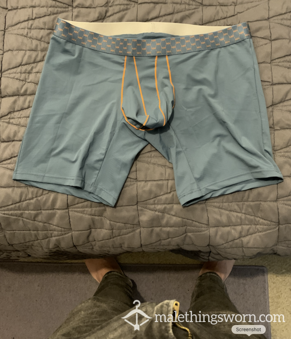 Green And Orange Nylon And Elastine Pouch Trunk Style Boxer Shorts XL - Custom Orders..