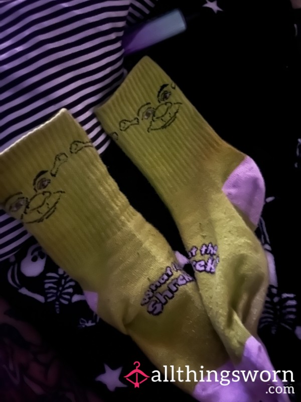 Green And Pink Shrek Socks