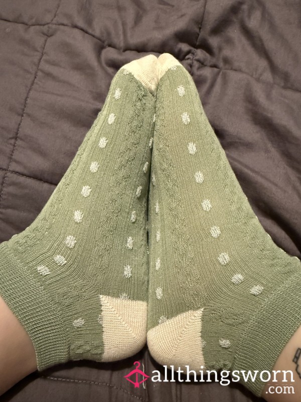 Green And Silver Ankle Socks
