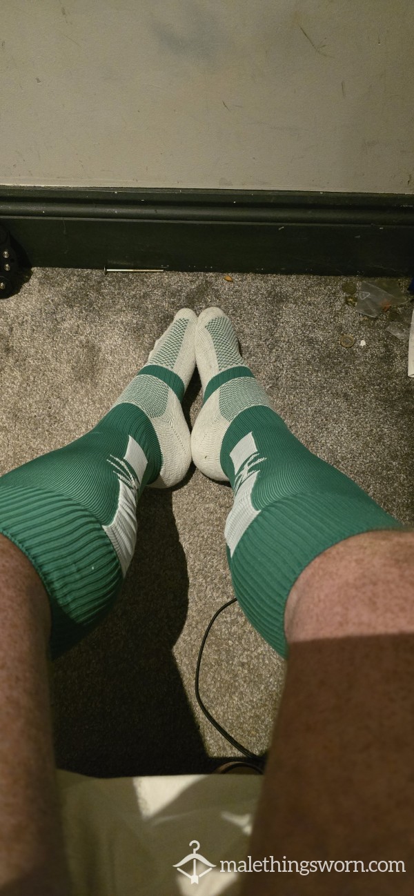Green And White Football Socks