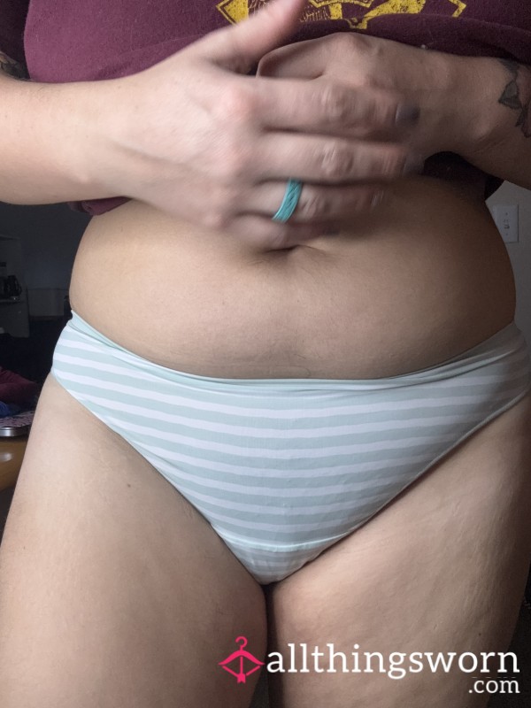 Green And White Spandex Thong #198