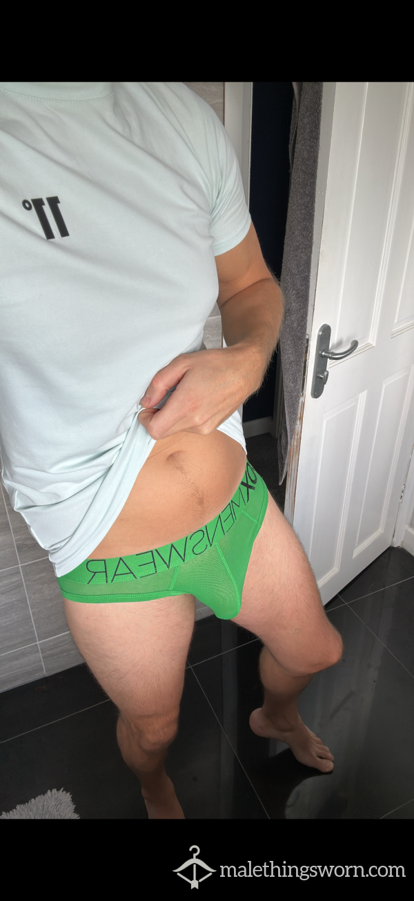 Green Box See Through Transparent Mesh Briefs Pants